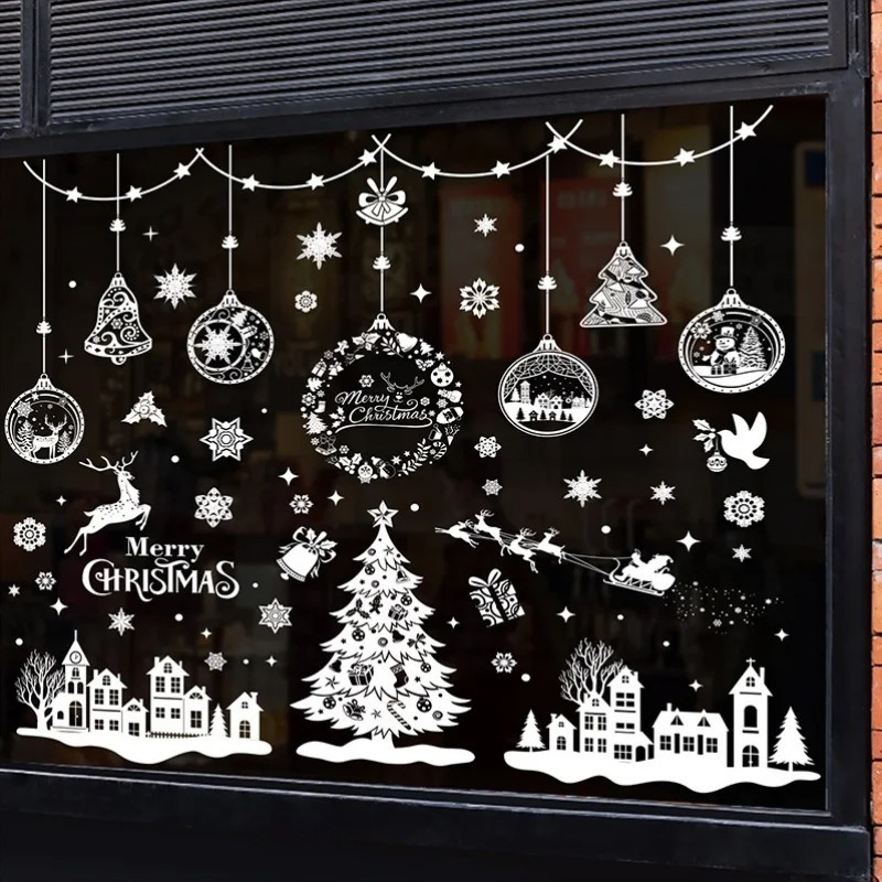 9 Sheets 243pcs Reusable Stati - огляд і ціна Snowflake Window Decal