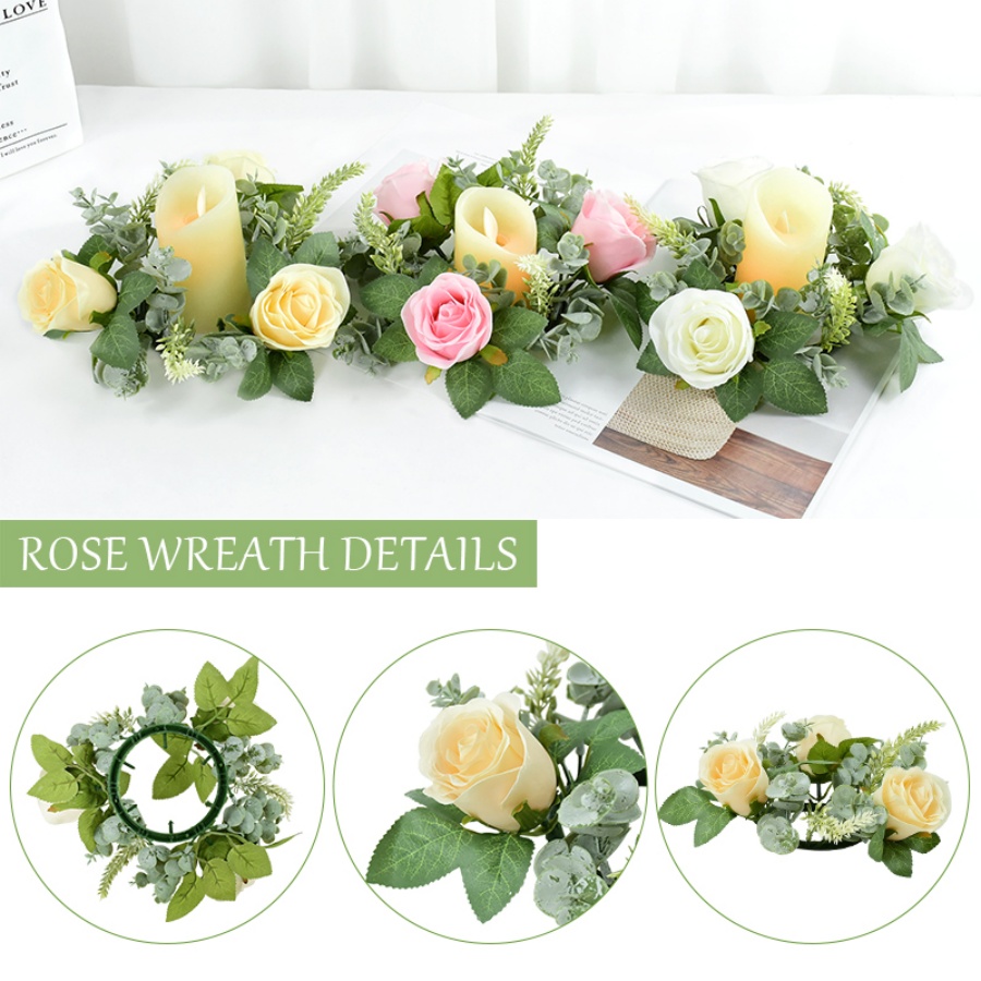 Artificial Rose Wreath Shaped  - огляд і ціна Christmas Wreath Fake