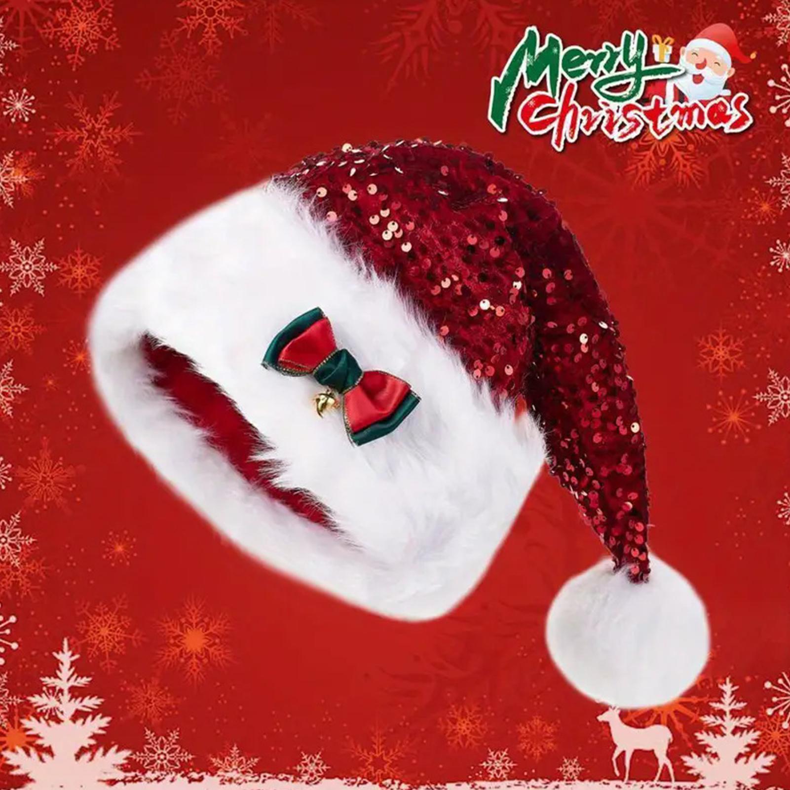 Plush Christmas Hats Sequin Bo - огляд і ціна Santa Hat Plush